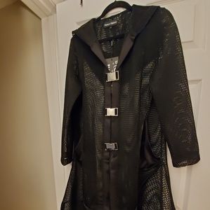 Mesh Hooded Trench Coat